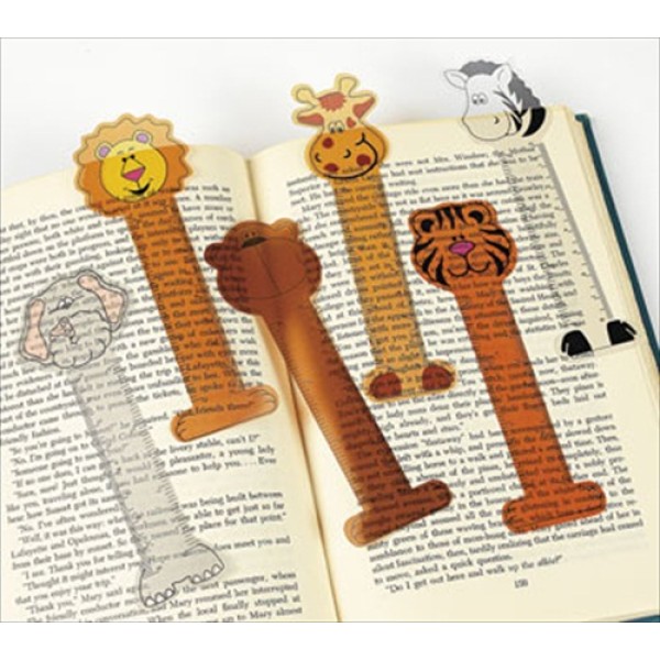 Happy Zoo Animal Vinyl Bookmark with Ruler Happy Zoo Animal Vinyl Bookmark with Ruler