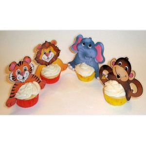 RTD-2073 : Jungle Safari Zoo Animal Cupcake Picks 4-Pack at RTD Gifts