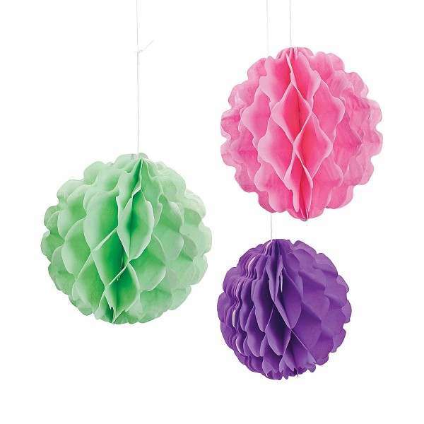 13-Pack Decorative Hanging Pastel Tissue Orbs 13-Pack Decorative Hanging Pastel Tissue Orbs
