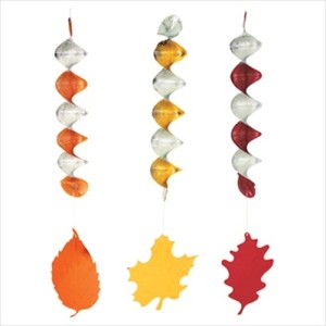 RTD-2191 : 10-Pack Fall Leaf Thanksgiving Dangling Foil Spirals at RTD Gifts