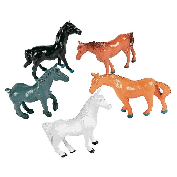 16 Plastic Toy Horses Barnyard Western Farm Birthday Party Cupcake Toppers