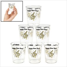 Clear Plastic New Year's Shot Glass Cup
