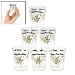 RTD-2222 : Clear Plastic New Year's Shot Glass Cup at RTD Gifts