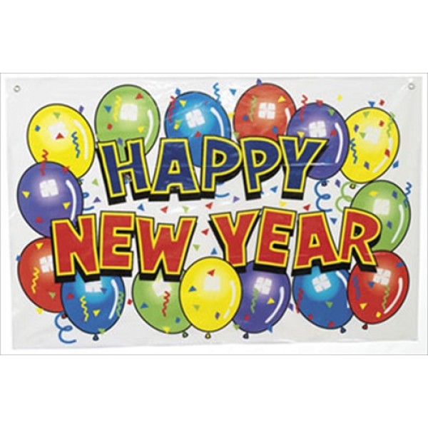 Vinyl Happy New Year Banner Vinyl Happy New Year Banner
