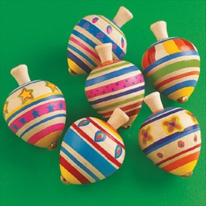 RTD-222512 : 12-Pack Classic Wooden Painted Spinning Tops at RTD Gifts