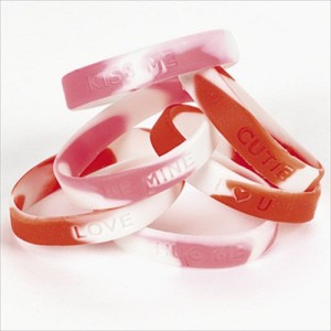 RTD-2227 : Silicone Rubber Valentine Sayings Bracelets at RTD Gifts