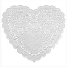 Large 6-inch White Valentine Heart Doilies 20-Pack