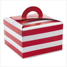 Red and White Striped Cupcake Treat Box