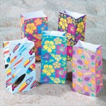 12-Pack Tropical Print Paper Treat Bags