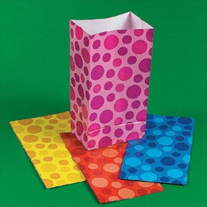 RTD-232724 : 24-Pack Assorted Color Polka-Dot Paper Treat Bags at RTD Gifts