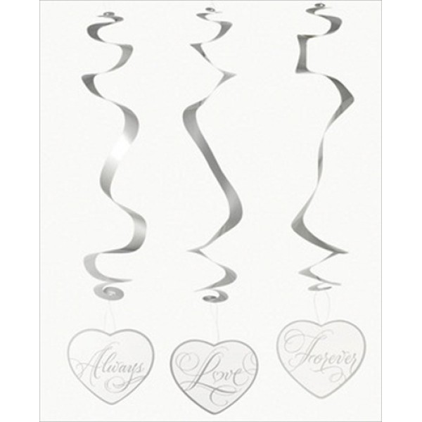 12-Pack Wedding Love Always Forever Hanging Dangling Swirls