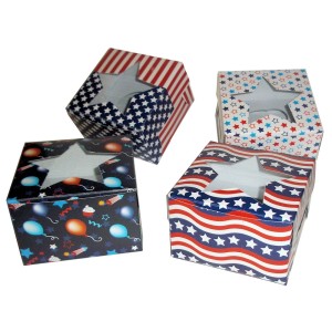 RTD-2372 : Patriotic USA July Fourth Party Cupcake Boxes at RTD Gifts