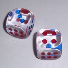 Large Giant Pair of Oversize Clear Transparent Dice