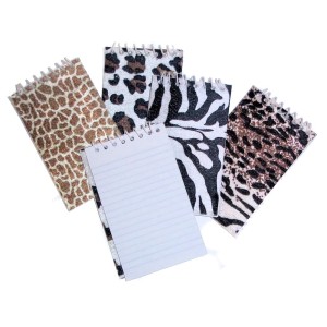 RTD-2375 : Soft Jungle Safari Zoo Animal Print Spiral Writing Pads at RTD Gifts