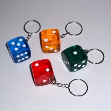 Big Colorful Plastic Dice with Metal Key Chain