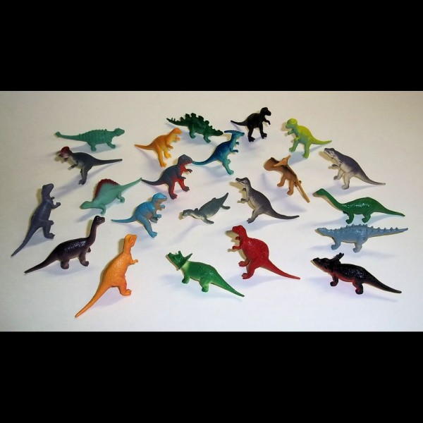 24 Pack Mini Plastic Dinosaurs Toys Kids Party Favors Goody Bag Fillers Mix