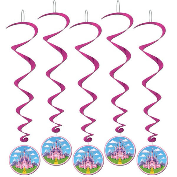 Princess Fairy Tale Castle Dangling Swirl Decorations 5-Pack Princess Fairy Tale Castle Dangling Swirl Decorations 5-Pack