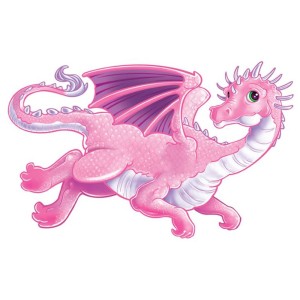 RTD-2535 : Pink Flying Dragon Large Window Cling at RTD Gifts