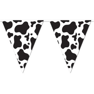 RTD-2537 : Farm Animal Party Cow Print 12 foot Pennant Banner at RTD Gifts