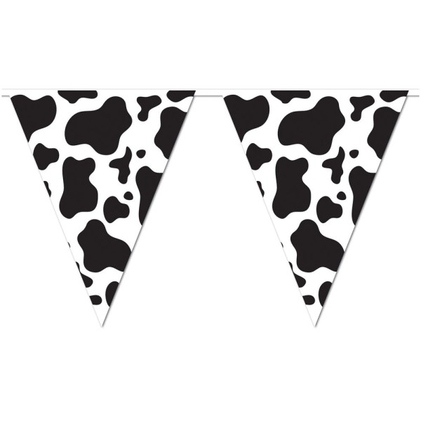Farm Animal Party Cow Print 12 foot Pennant Banner Farm Animal Party Cow Print 12 foot Pennant Banner