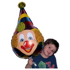 Pointed Hat Circus Clown 28 inch Mylar Foil Balloon