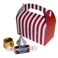 Mini Red and White Candy Cane Striped Treat Box