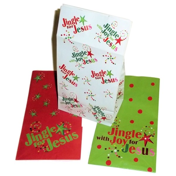 Christmas Holiday Jingle For Jesus Paper Treat Bags Christmas Holiday Jingle For Jesus Paper Treat Bags