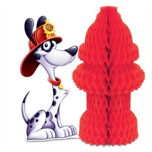 RTD-2676 : Fire Hydrant Centerpiece with Dalmatian Fire Dog at RTD Gifts