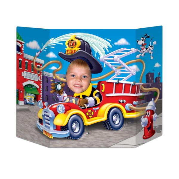 Fire Truck Photo Prop for Firefighter Parties