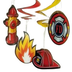 RTD-268110 : 10-Pack Firefighter Fireman Party Dangling Swirls at RTD Gifts
