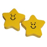 12-Pack Smiley Happy Face Yellow Rubber Star Erasers