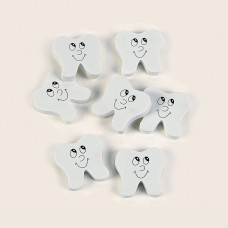 12-Pack Tooth Shaped Erasers