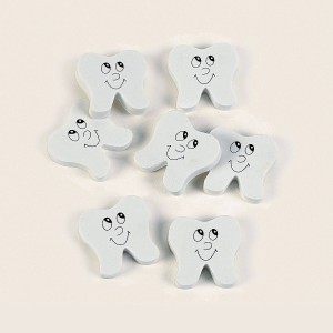RTD-278612 : 12-Pack Tooth Shaped Erasers at RTD Gifts