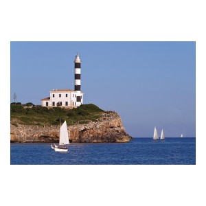 RTD-2809 : Sailboats and Lighthouse Backdrop Banner at RTD Gifts
