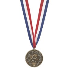 1st Place Medal 2 inch Metal Medallion on Ribbon