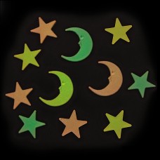 50-Pack Glow-in-the-Dark Small Plastic Stars and Moons
