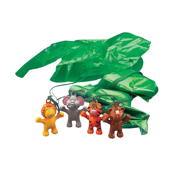 30pc Vinyl Zoo Animal Parachute Toys Lion Tiger Elephant Monkey Goodie Bag Bulk 30pc Vinyl Zoo Animal Parachute Toys Lion Tiger Elephant Monkey Goodie Bag Bulk