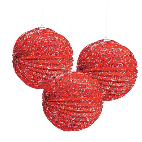 Red Bandana Western Fiesta Party Lantern Red Bandana Western Fiesta Party Lantern