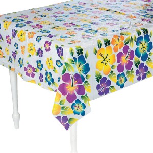 RTD-2882 : Hibiscus Flower Tablecloth for Beach Luau Party at RTD Gifts