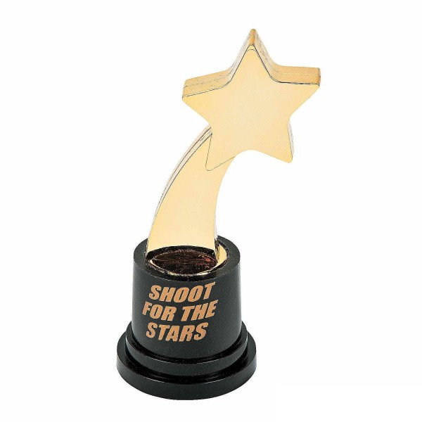 Gold Shooting Star Plastic Trophy Award Shoot For The Stars 5.5 inch Gold Shooting Star Plastic Trophy Award Shoot For The Stars 5.5 inch