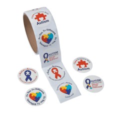 Roll of 100 Autism Awareness Stickers
