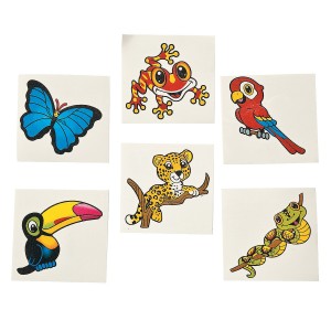 RTD-2992 : Rainforest Jungle Animal Creature Tattoos 36-pack at RTD Gifts