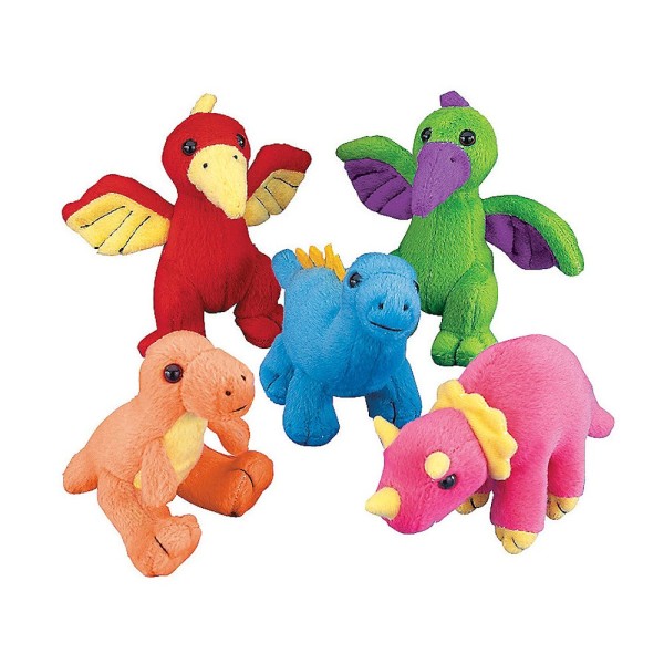 Small Plush Neon Dinosaur