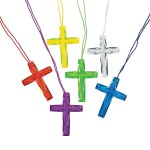 Plastic Crystal Cross Necklace