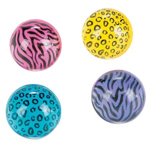 RTD-3158 : Neon Animal Print Rubber Bouncy Ball at RTD Gifts