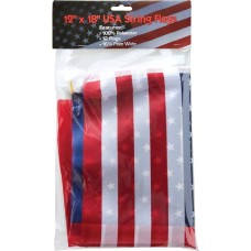 16 foot String Banner with 12 USA 12x18 inch American Flags