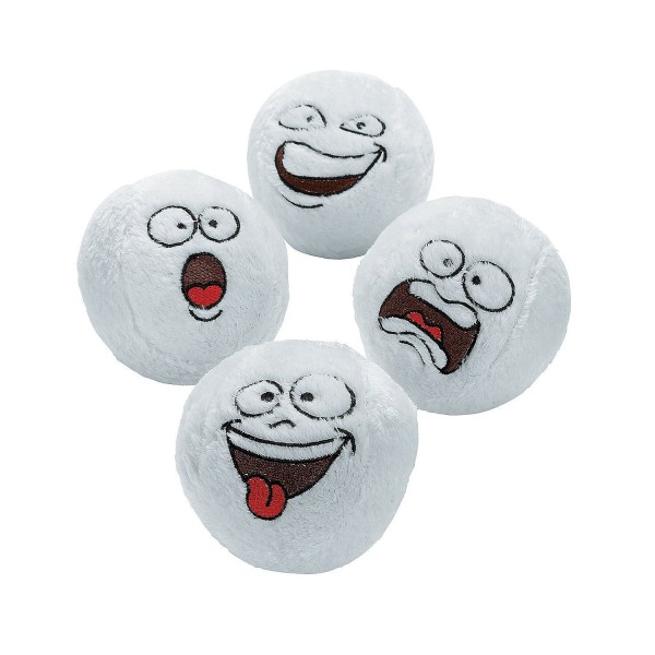 1 Plush Snowball Goofy Face 4 inch Softball Size 1 Plush Snowball Goofy Face 4 inch Softball Size