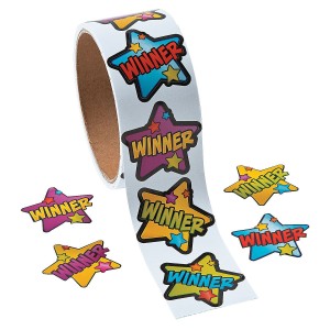 RTD-3237 : Roll of 100 Winner Star Stickers at RTD Gifts