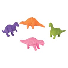 12-Pack Large Rubber 3D Dinosaur Erasers