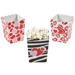 Mini Valentine's Day Popcorn Treat Party Favor Box